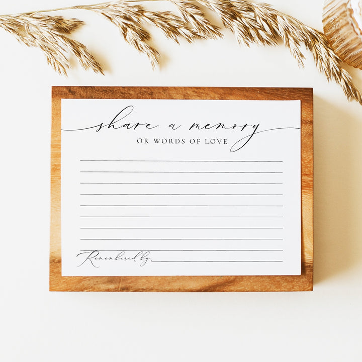 VALENTINA Modern Minimalist Share A Memory Funeral Card