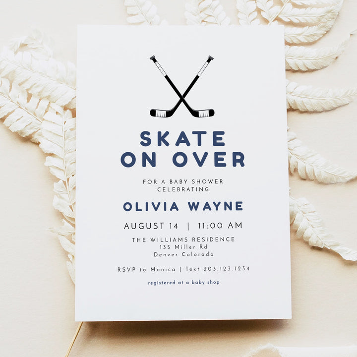 WAYNE Hockey Baby Shower Invitation