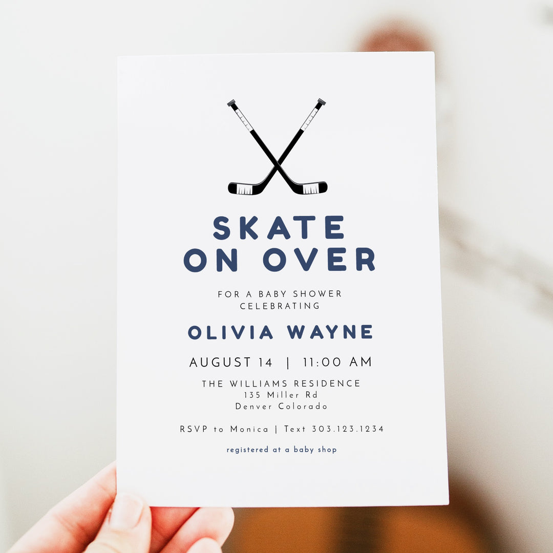 WAYNE Hockey Baby Shower Invitation