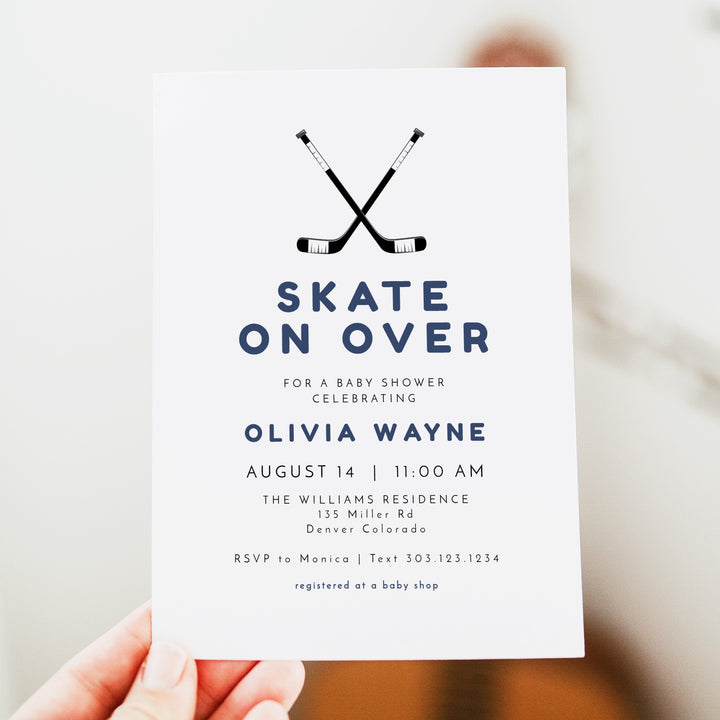 WAYNE Hockey Baby Shower Invitation