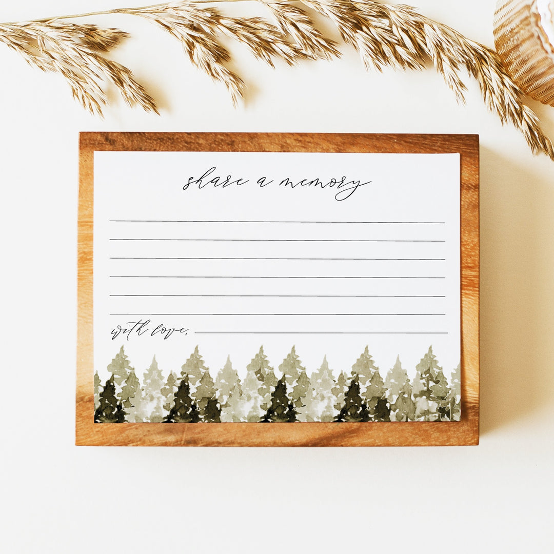 YOSEMITE Rustic Share A Memory Funeral Memorial Card
