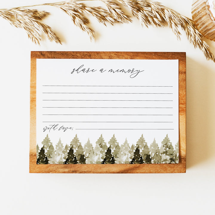 YOSEMITE Rustic Share A Memory Funeral Memorial Card