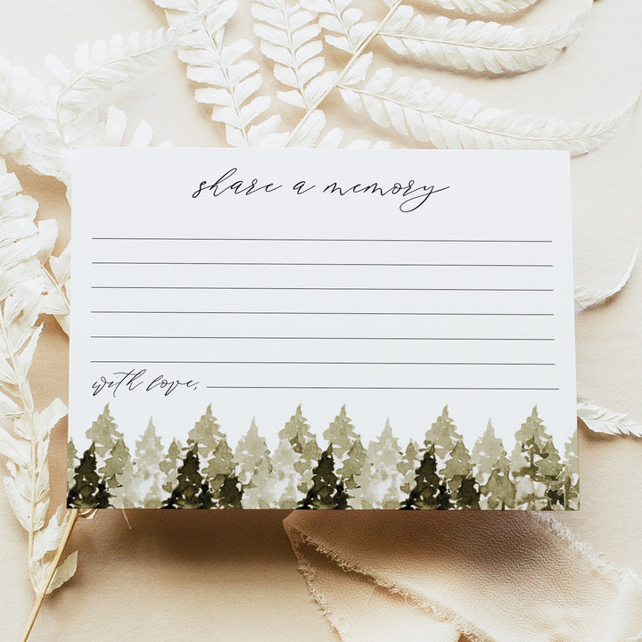 YOSEMITE Rustic Share A Memory Funeral Memorial Card