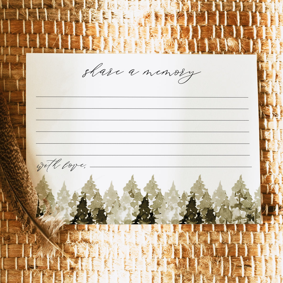 YOSEMITE Rustic Share A Memory Funeral Memorial Card