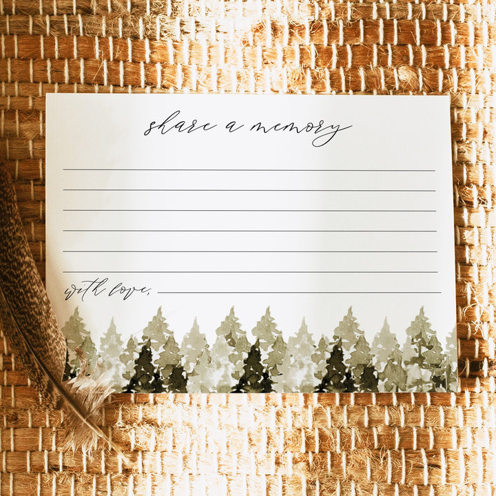 YOSEMITE Rustic Share A Memory Funeral Memorial Card
