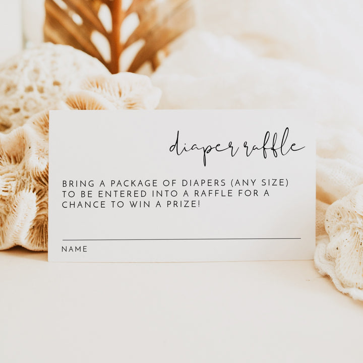 ADELLA Oh Baby Black & White Modern Baby Shower Diaper Raffle Tickets