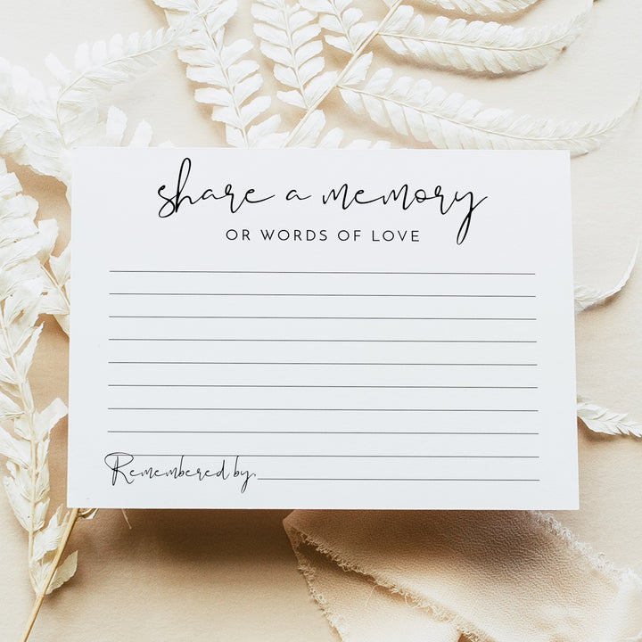 ADELLA Modern Minimalist Share A Memory Funeral Card