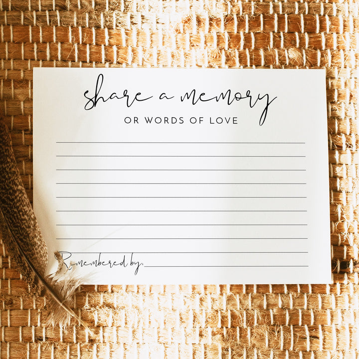ADELLA Modern Minimalist Share A Memory Funeral Card