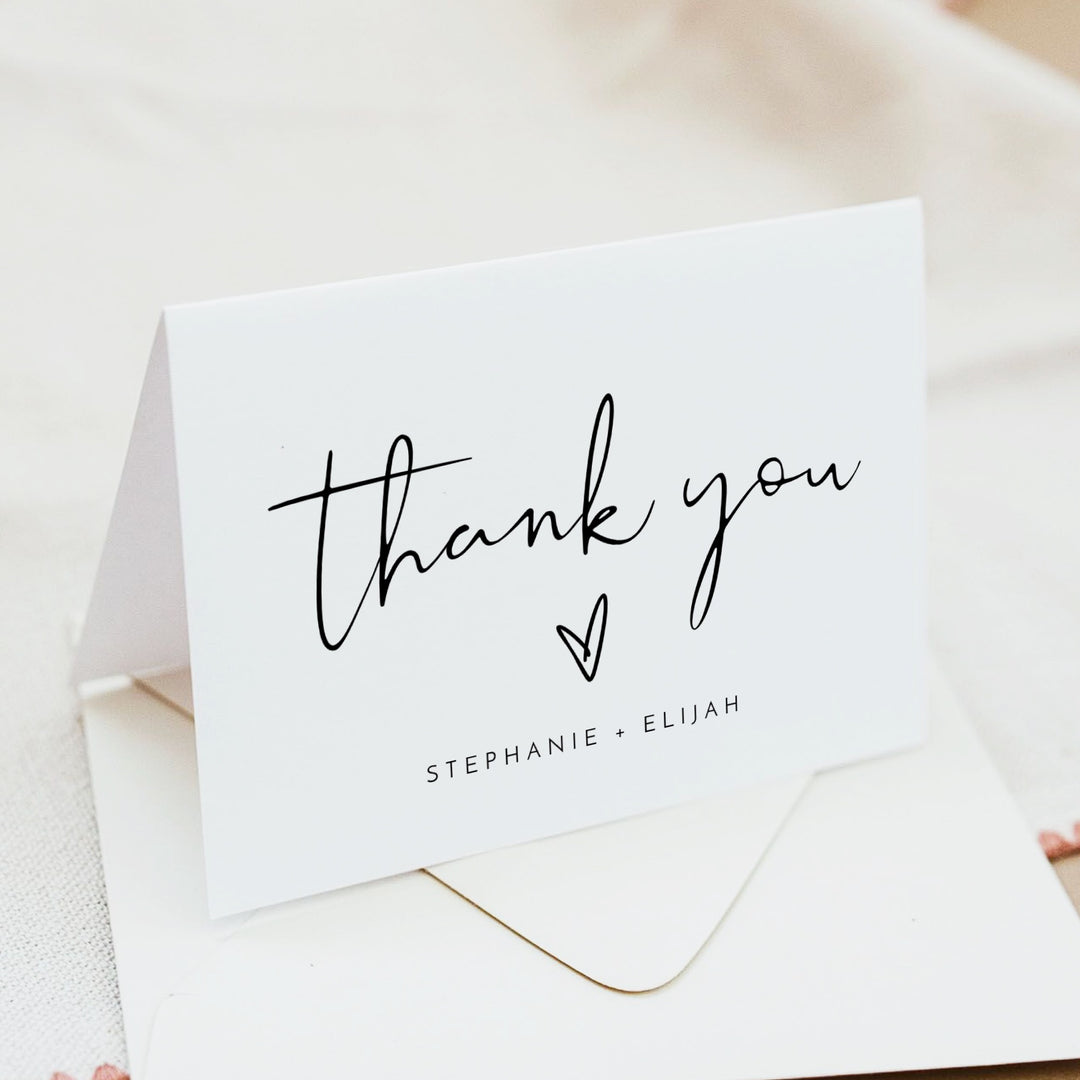 ADELLA Black & White Modern Minimalist Oh Baby Baby Shower Thank You Cards