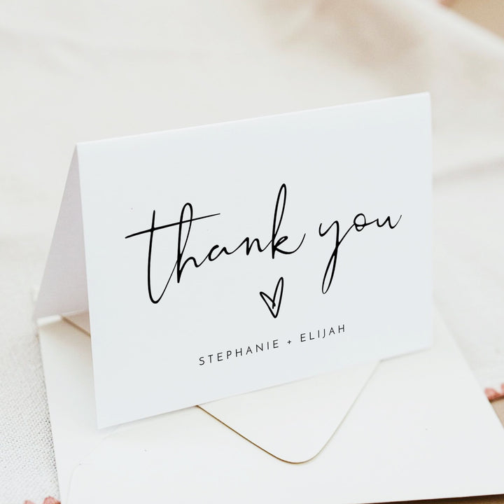 ADELLA Black & White Modern Minimalist Oh Baby Baby Shower Thank You Cards