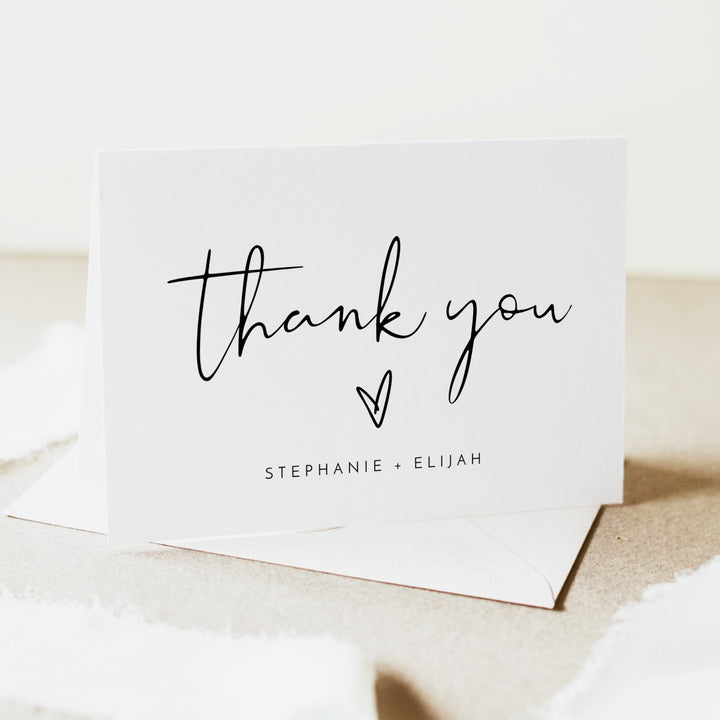 ADELLA Black & White Modern Minimalist Oh Baby Baby Shower Thank You Cards