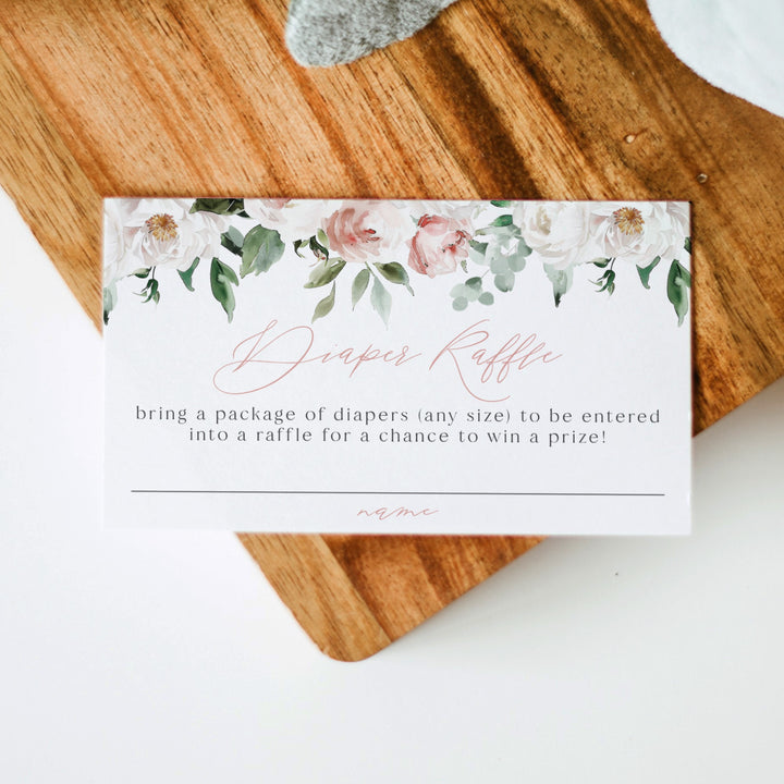 ALLEGRA Baby In Bloom Boho Floral Baby Shower Diaper Raffle Cards