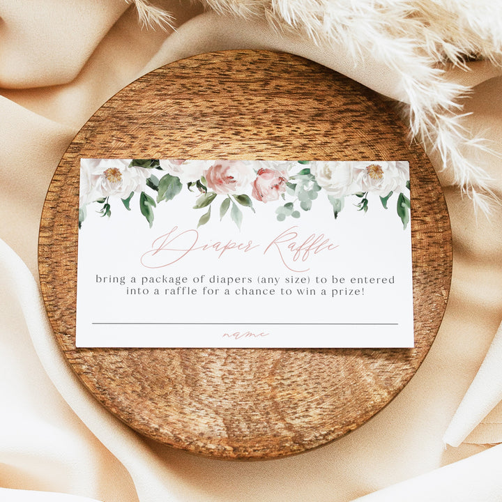 ALLEGRA Baby In Bloom Boho Floral Baby Shower Diaper Raffle Cards