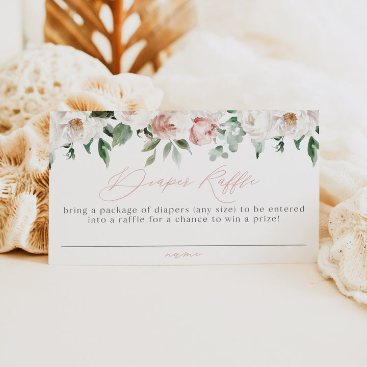 ALLEGRA Baby In Bloom Boho Floral Baby Shower Diaper Raffle Cards
