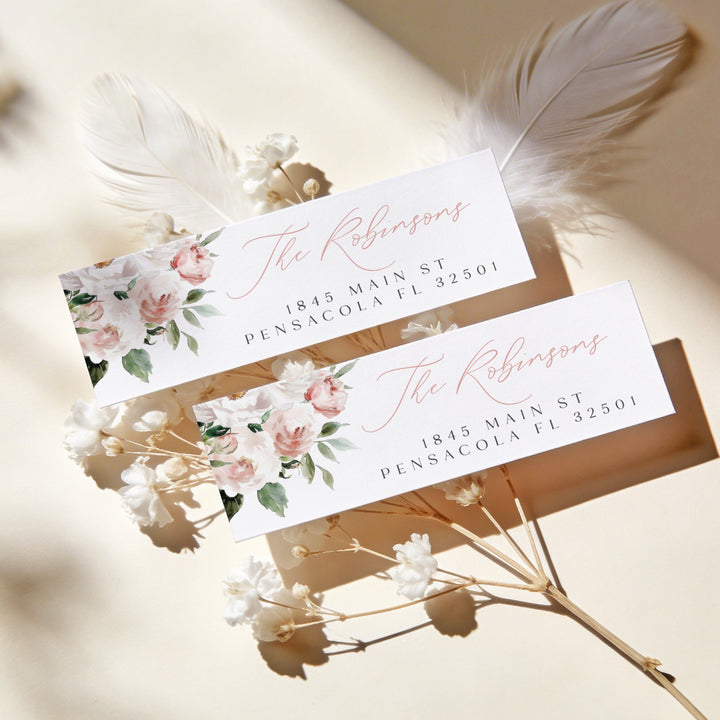 ALLEGRA Boho Blush Floral Return Address Label