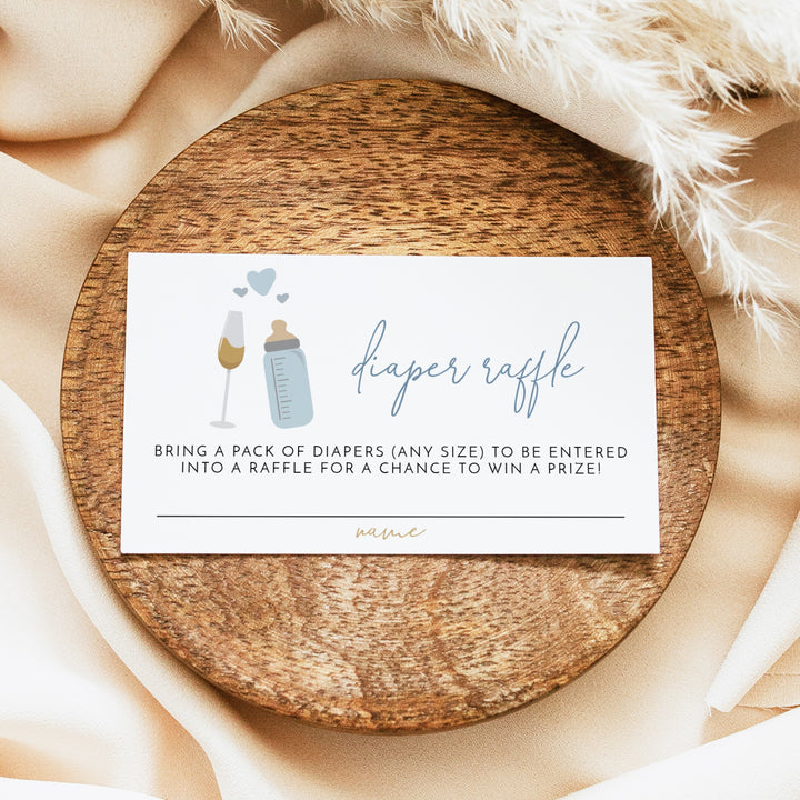 ANDI Poppin' Bottles Dusty Blue Baby Shower Invitation Bundle