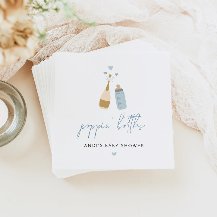 ANDI Personalized Poppin' Bottles Champagne Baby Shower Napkins