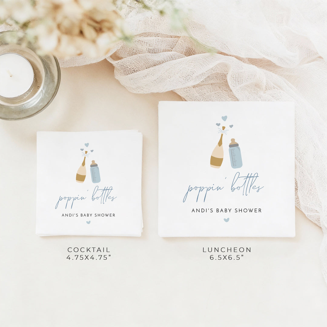ANDI Personalized Poppin' Bottles Champagne Baby Shower Napkins