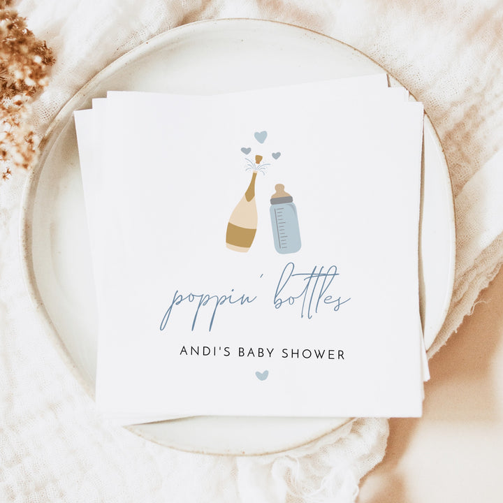 ANDI Personalized Poppin' Bottles Champagne Baby Shower Napkins