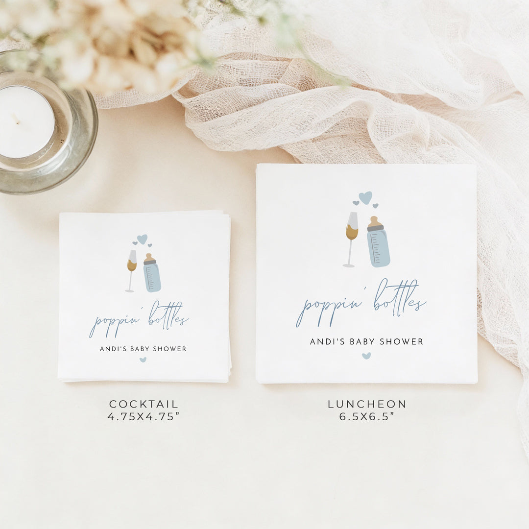 ANDI Personalized Poppin' Bottles Champagne Baby Shower Napkins