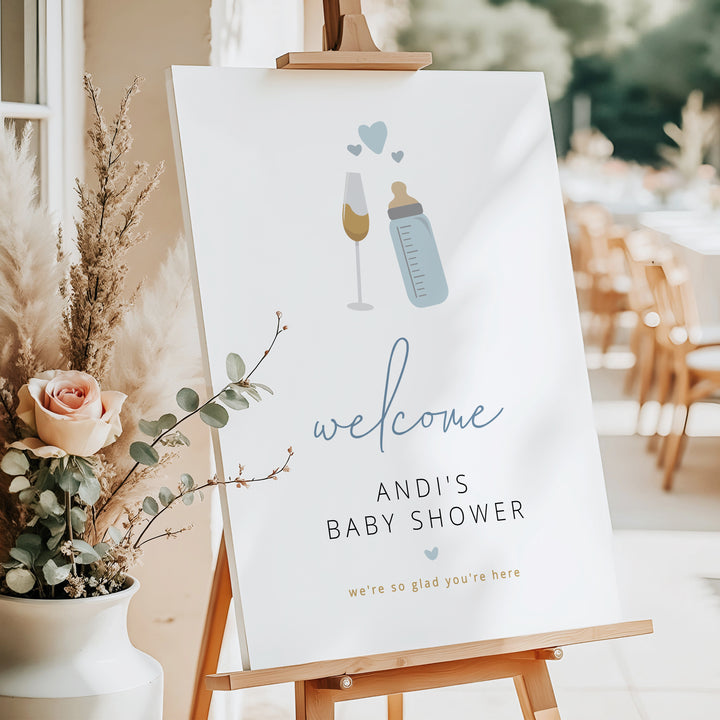 ANDI Poppin' Bottles Champagne Baby Shower Welcome Sign