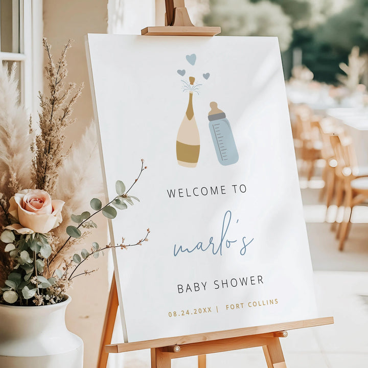 ANDI Poppin' Bottles Champagne Baby Shower Welcome Sign