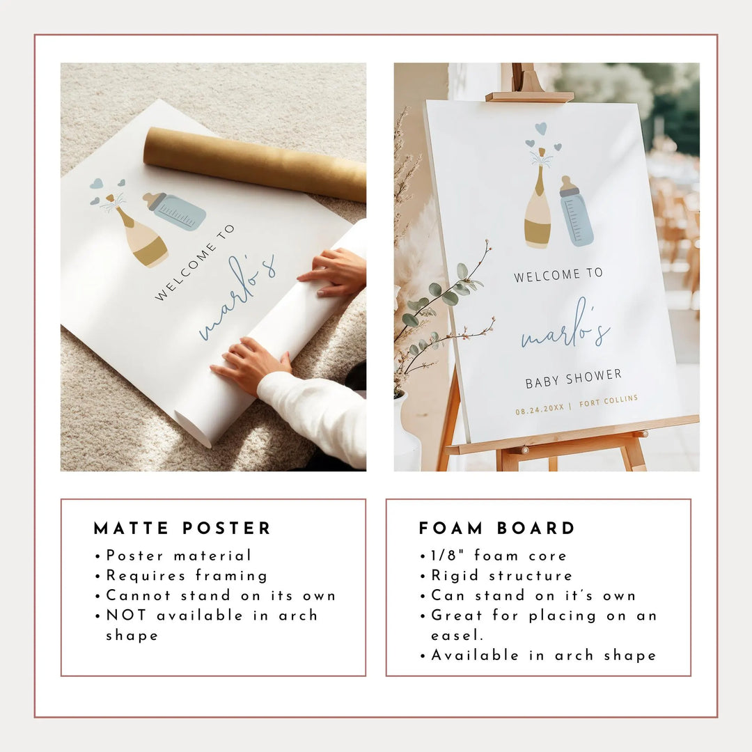 ANDI Poppin' Bottles Champagne Baby Shower Welcome Sign
