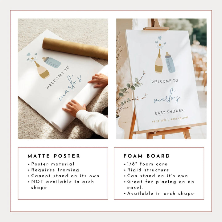 ANDI Poppin' Bottles Champagne Baby Shower Welcome Sign