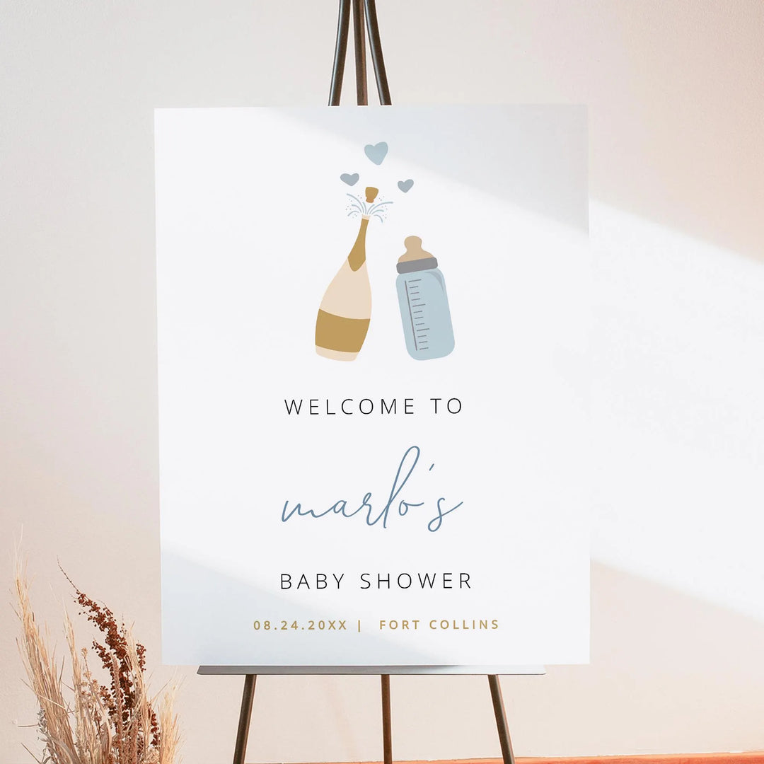 ANDI Poppin' Bottles Champagne Baby Shower Welcome Sign