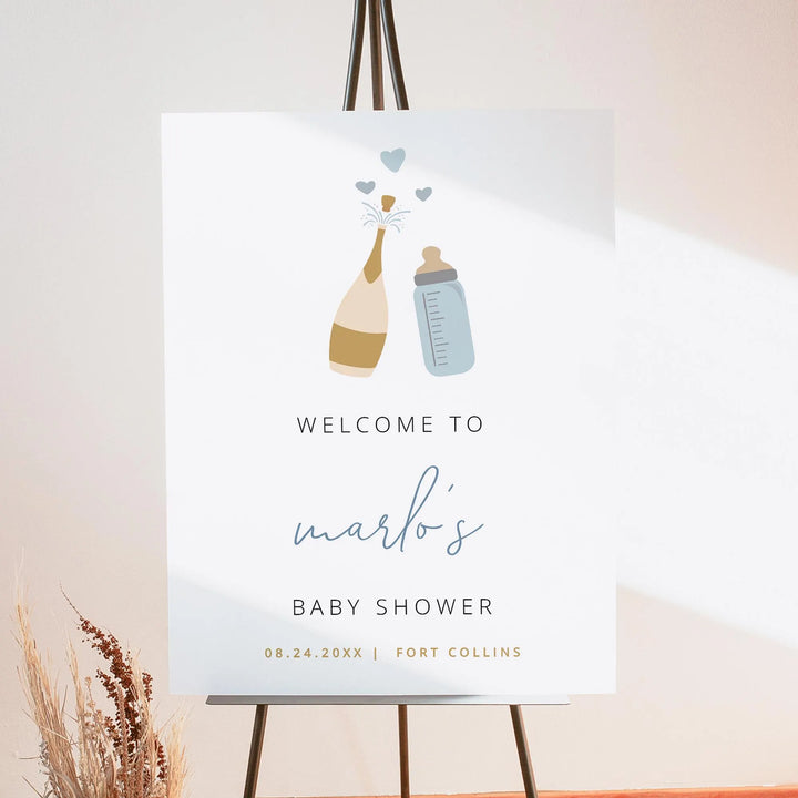 ANDI Poppin' Bottles Champagne Baby Shower Welcome Sign