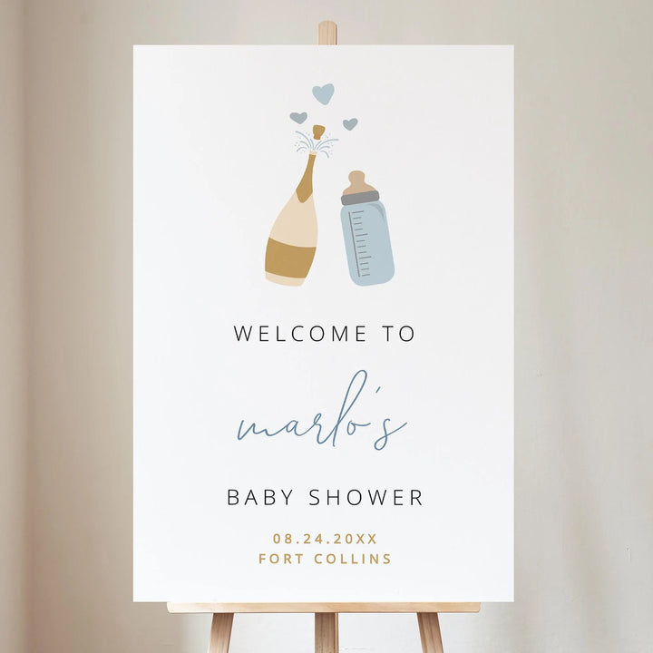 ANDI Poppin' Bottles Champagne Baby Shower Welcome Sign