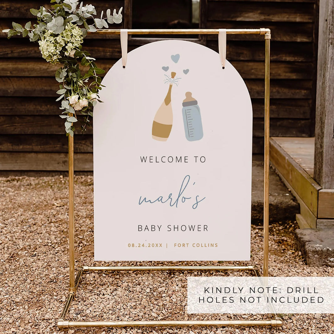 ANDI Poppin' Bottles Champagne Baby Shower Welcome Sign