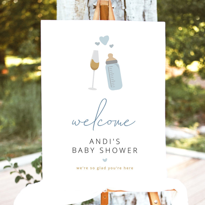 ANDI Poppin' Bottles Champagne Baby Shower Welcome Sign
