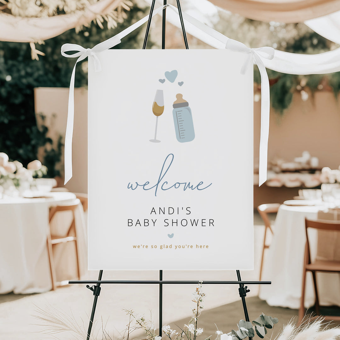 ANDI Poppin' Bottles Champagne Baby Shower Welcome Sign