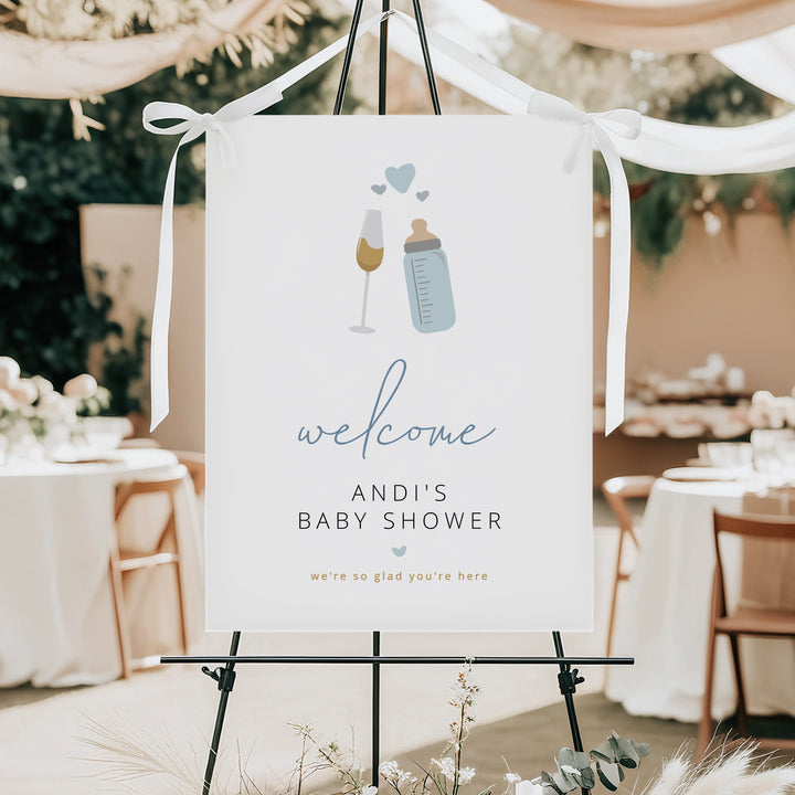 ANDI Poppin' Bottles Champagne Baby Shower Welcome Sign