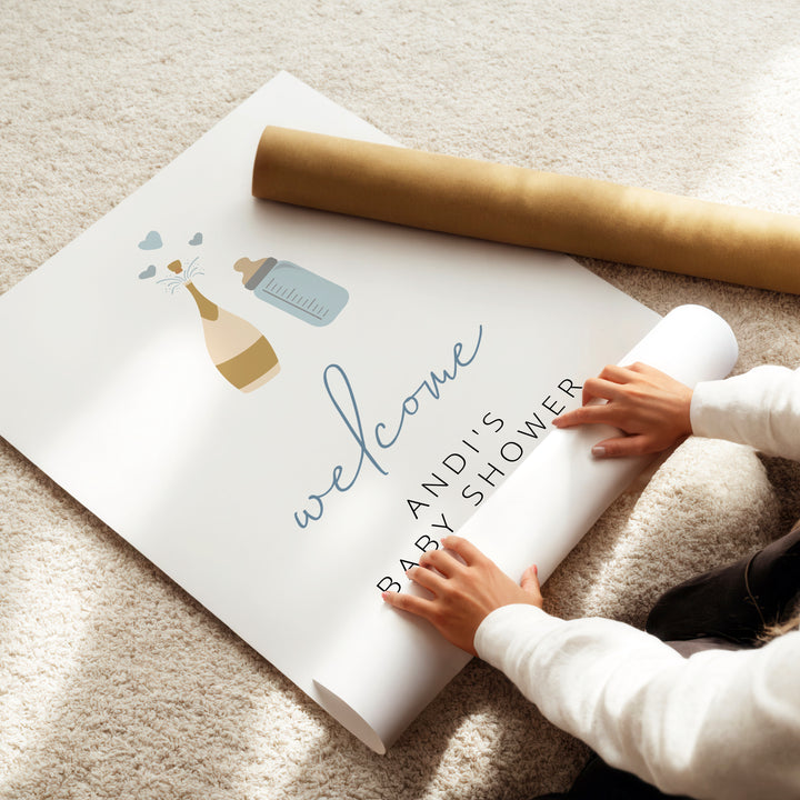 ANDI Poppin' Bottles Champagne Bottle Baby Shower Welcome Sign