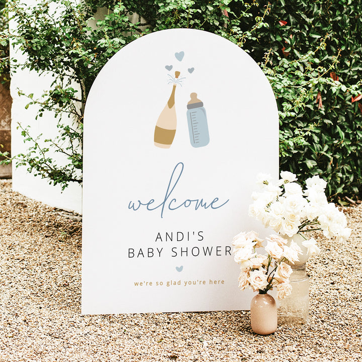 ANDI Poppin' Bottles Champagne Bottle Baby Shower Welcome Sign