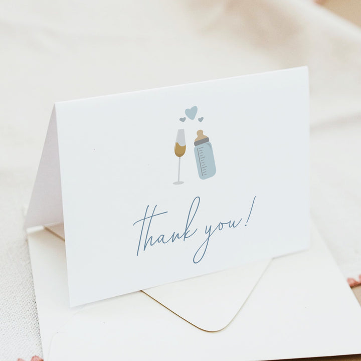 ANDI Poppin' Bottles Personalized Champagne Shower Thank You Cards