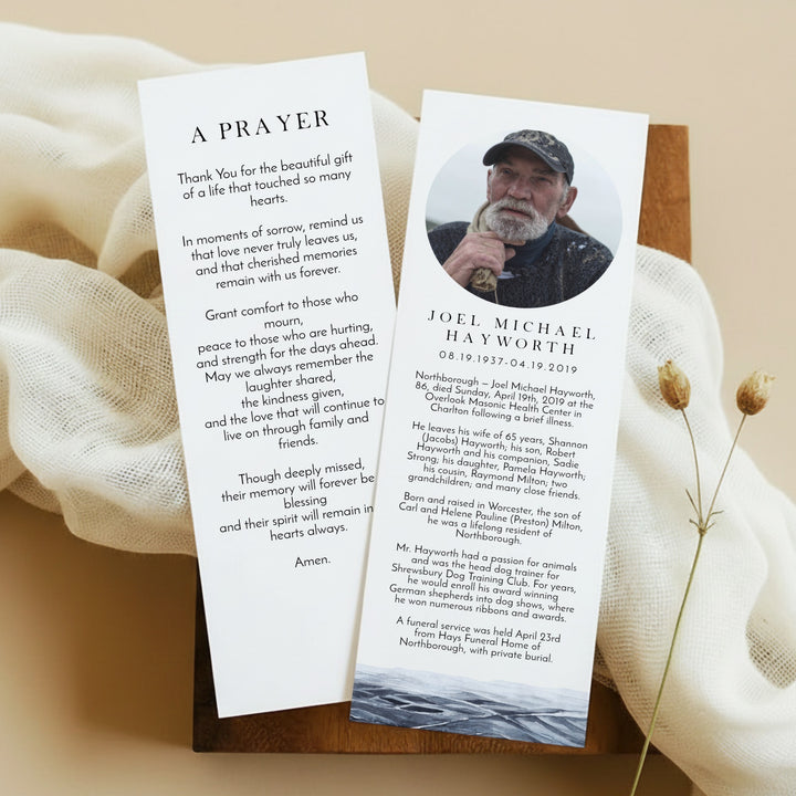 AXEL Fisherman Unlaminated Memorial Prayer Bookmark