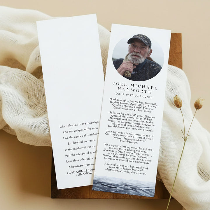 AXEL Fisherman Unlaminated Memorial Prayer Bookmark