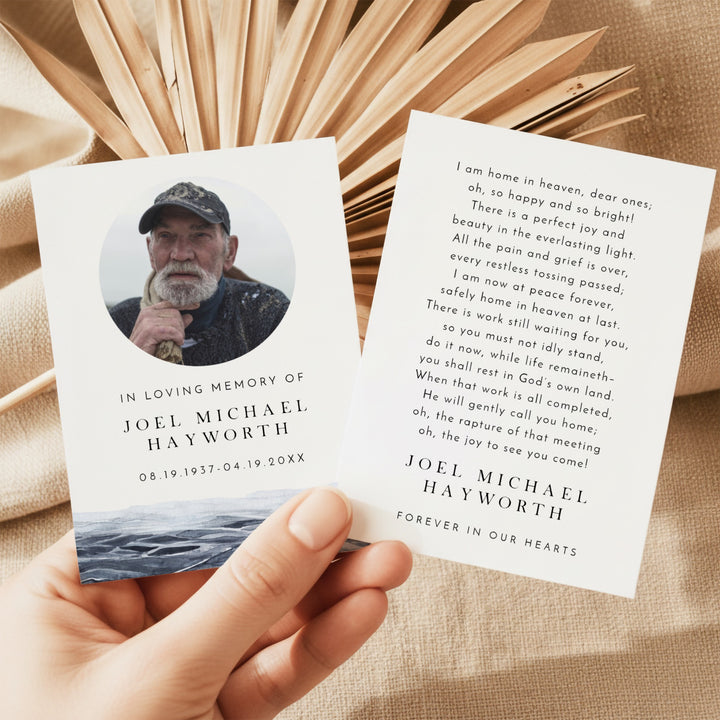 AXEL Ocean Fishing  Memorial Prayer Card with Photo