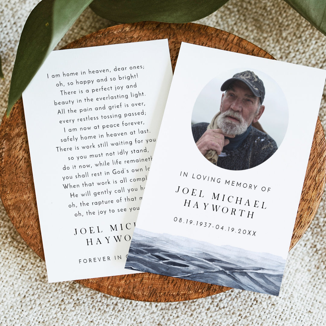 AXEL Ocean Fishing  Memorial Prayer Card with Photo