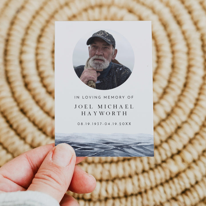 AXEL Ocean Fishing  Memorial Prayer Card with Photo