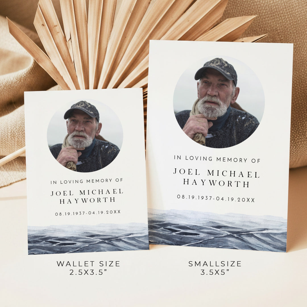 AXEL Ocean Fishing  Memorial Prayer Card with Photo