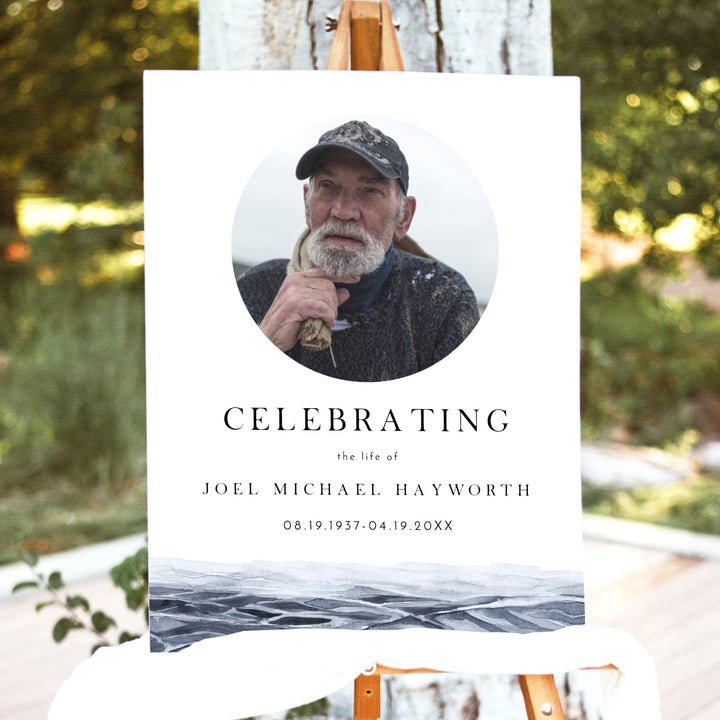 AXEL Celebrating Life Minimalist Memorial Funeral Welcome Sign