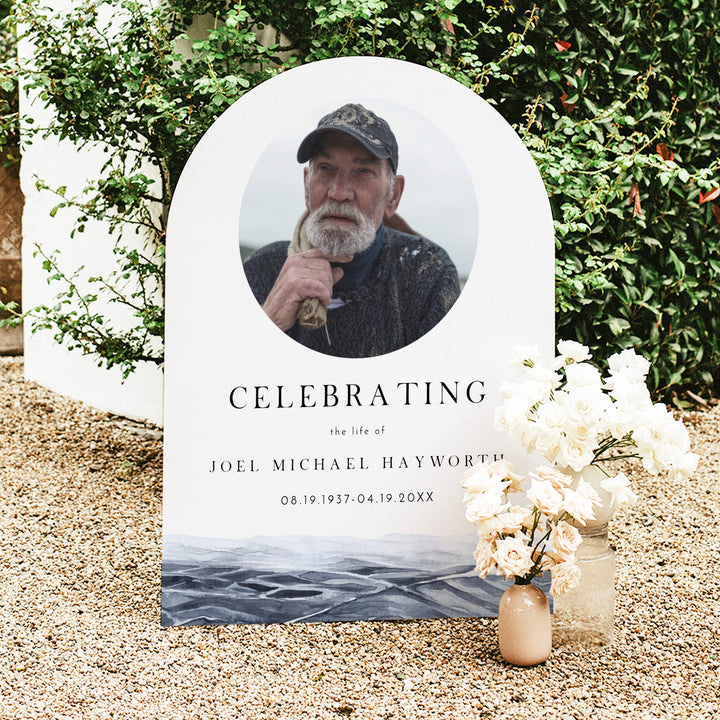 AXEL Celebrating Life Minimalist Memorial Funeral Welcome Sign