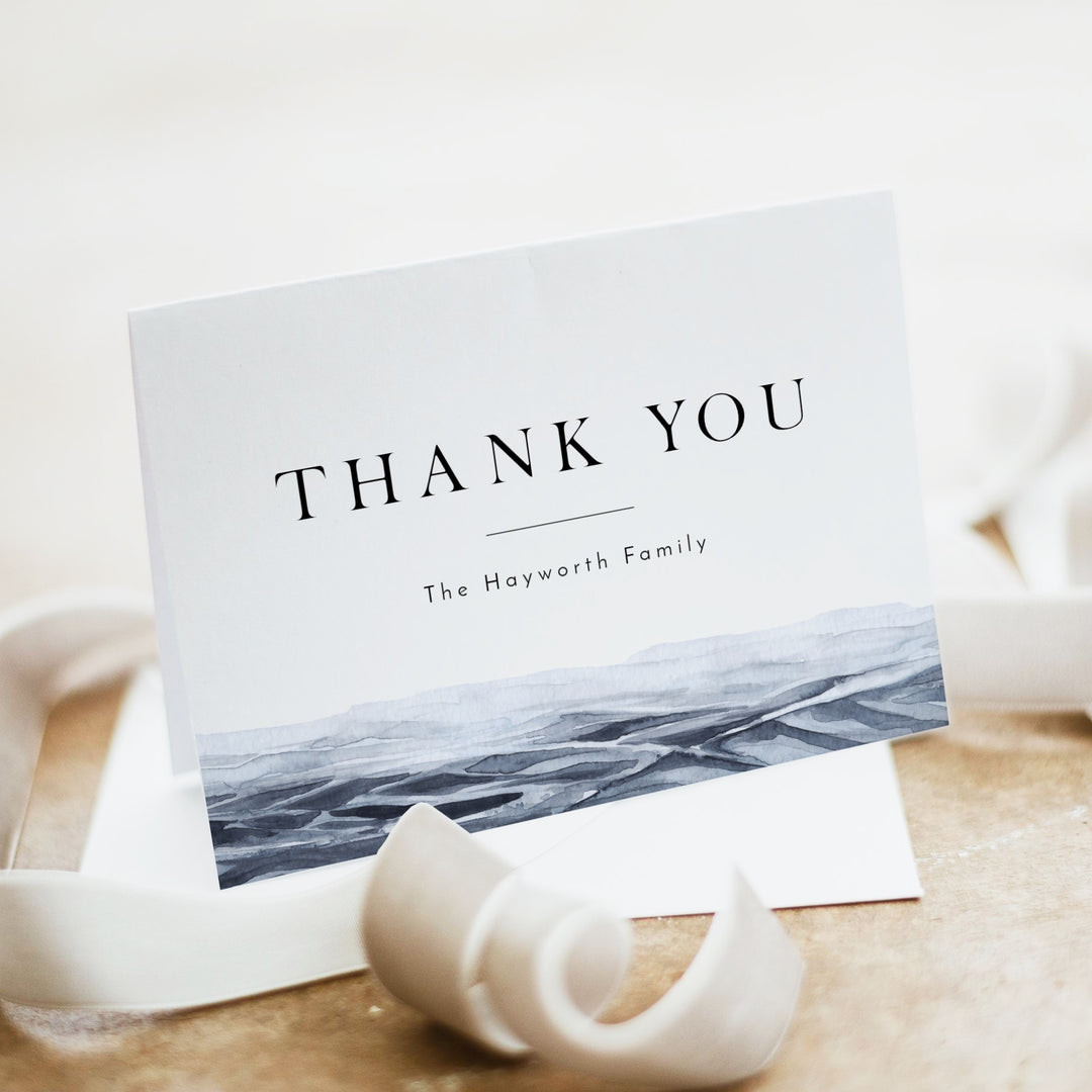 AXEL Ocean Fisherman Memorial Service Personalized Thank You Cards