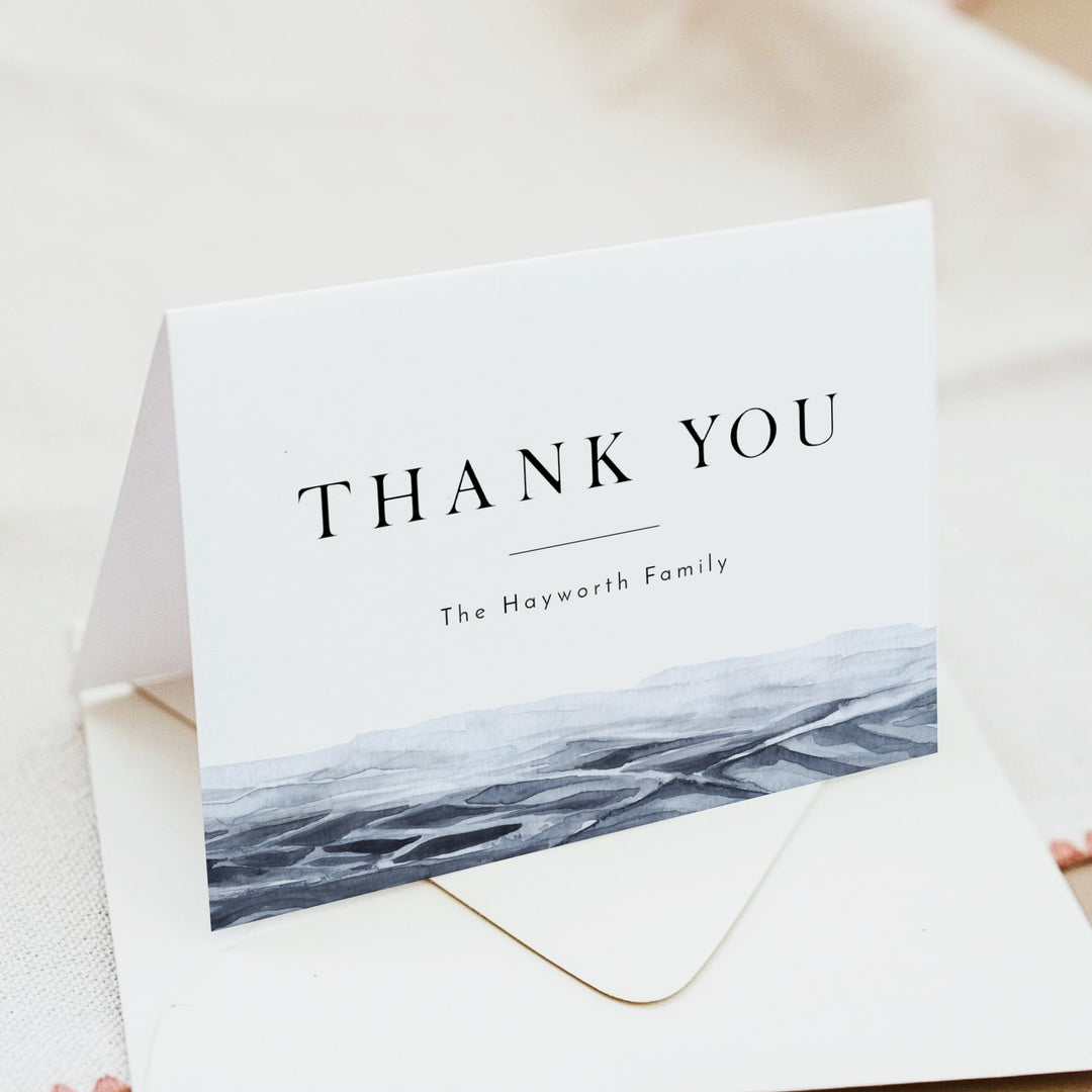 AXEL Ocean Fisherman Memorial Service Personalized Thank You Cards