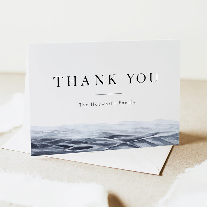 AXEL Ocean Fisherman Memorial Service Personalized Thank You Cards