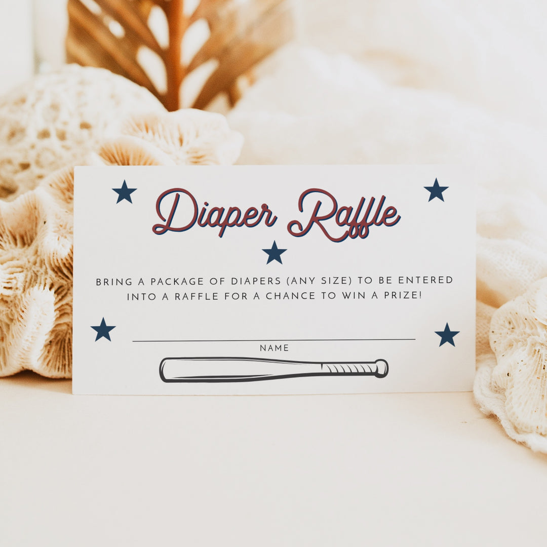 BARRY Little Slugger Baseball Baby Shower Diaper Raffle Cards